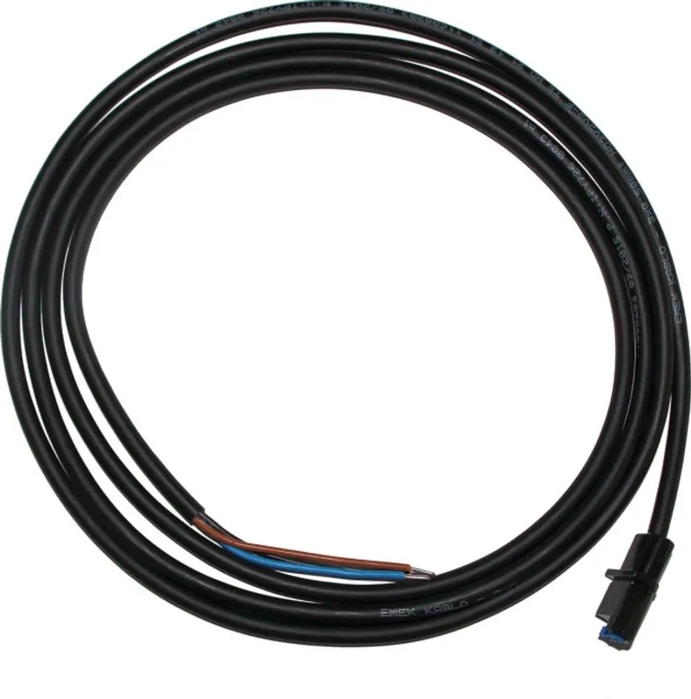 Schwarzes Signalkabel mit mehreren Adern und einem Stecker, geeignet für die Verwendung mit Wolf UPM-Pumpen.